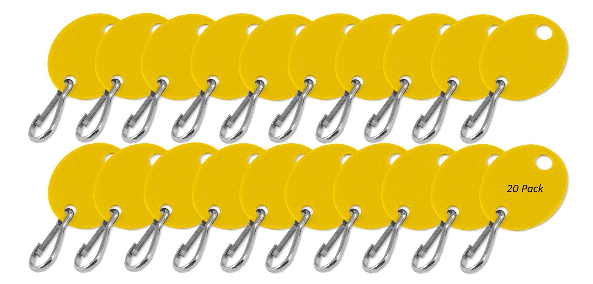 Lucky Line Oval Key Tag with Hook in Yellow, 20 Pack (258080)