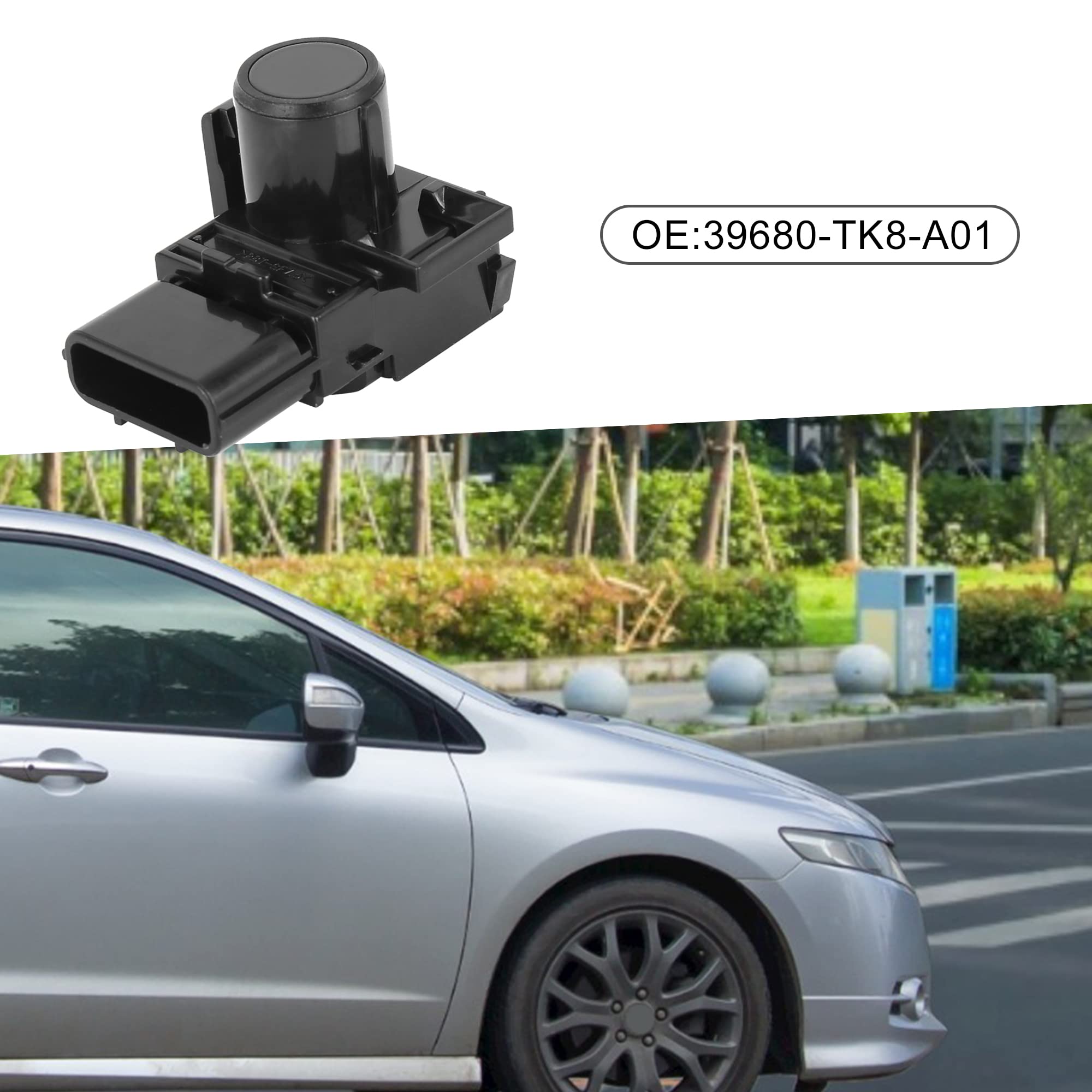 A ABSOPRO Car PDC Parking Assist Sensor 39680-TK8-A11 Bumper Reverse Sensor for Honda Odyssey 2011-2017 Plastic Metal Black