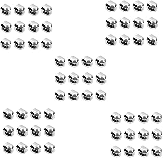 RUNNERGATE 60Pcs Glass Brackets Adjustable Zinc Alloy Glass Clip Shelf Clamp Holder Flat Back Mount Holder for Staircase Handrail