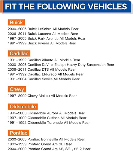 Miniatura 4 de PAROD Par 512003 Conjunto de buje de rodamiento de rueda trasera para Buick Lesabre Lucerne Park Avenue/Cadillac Allante DeVille DTS/Chevy