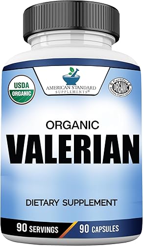 American Standard Supplements Valeriana orgánica: vegana, sin gluten, sin OMG, 90 cápsulas, 90 porciones