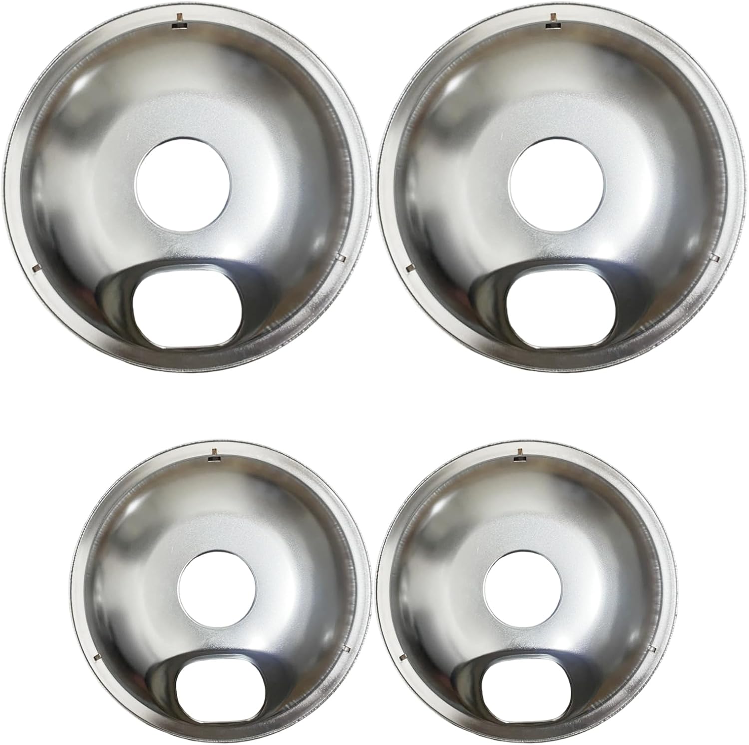 Pack of 4 Universally Stove Burners Rings Drip Tray Set Compatible for Multiple Models Metal Texture Easy to