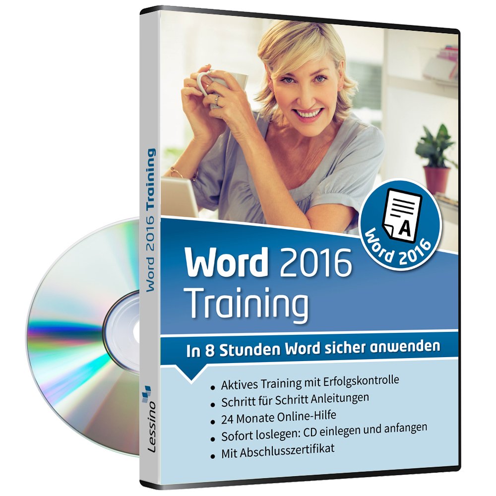 Word 2016 Training - In 8 Stunden Word sicher anwenden | Einsteiger und Auffrischer lernen mit diesem Kurs Schritt für Schritt wichtige Grundlagen von Word | CD inkl. Online-Kurs [1 Nutzer-Lizenz]