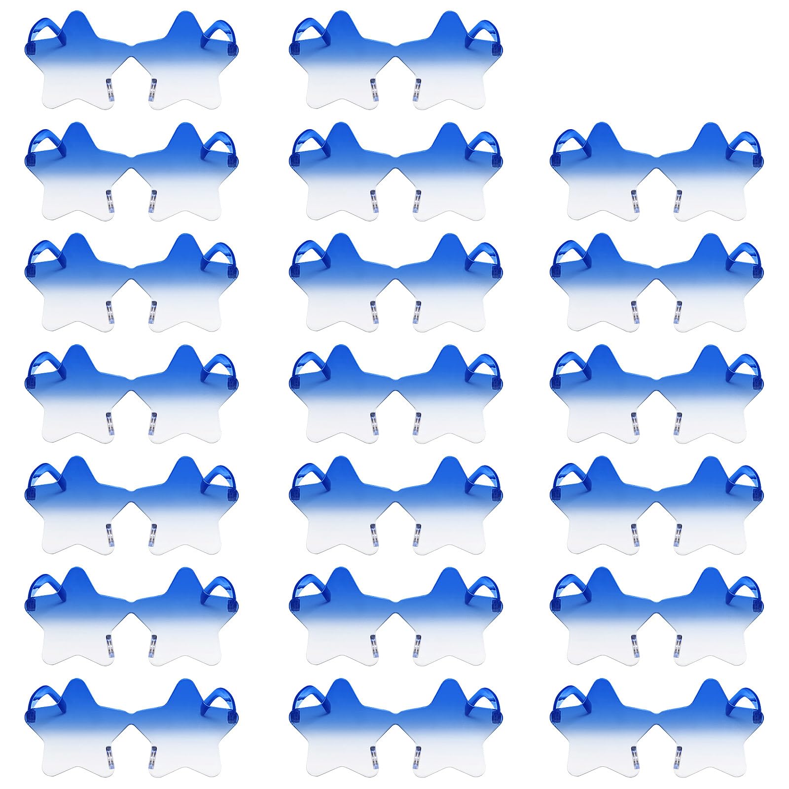 XGIDXFZ 20Pairs Star Shaped Rimless Candy Transparent Sunglasses Tinted Eyewear Fun Pentagram Star Accessories Bachelorette Party Costumes Cosplay(C31, Blue)