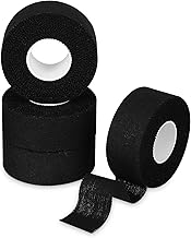 4 Rolls of Sports Tapes, 2.5 cm x 10 m Sports Tape, Self-Adhesive Sports Bandage for Football, Climbing, All Sports (Black)