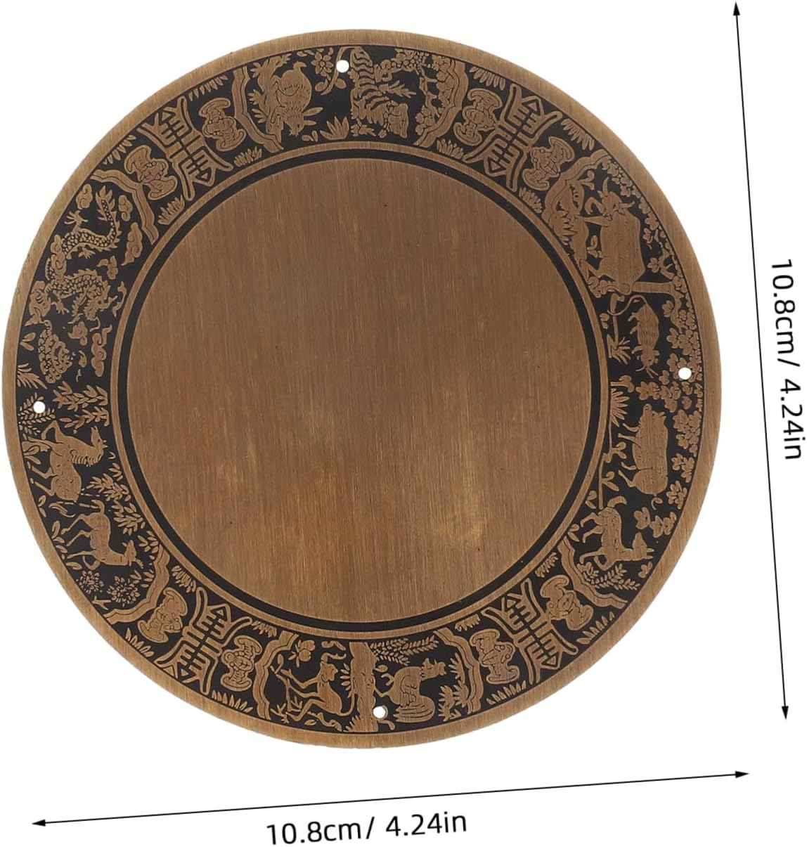 Generic Antique Zodiac Style Storage Bench Faceplate Multifunctional Console Table Plate for Cabinets and Shelves Cultural Decor for
