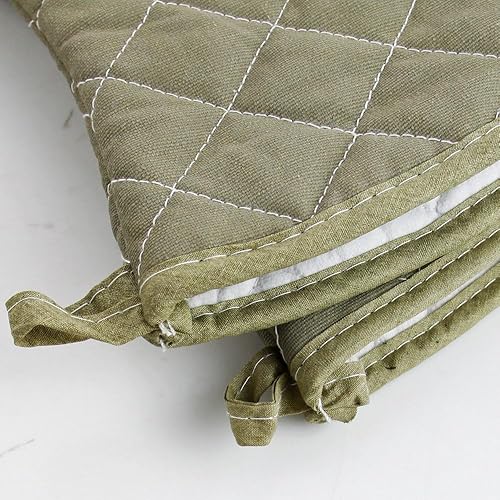 Miniatura 5 de Guantes de horno resistentes al calor extra largos de 24 pulgadas Guantes de horno nuevos de algodón Guantes de cocina de alta temperatura