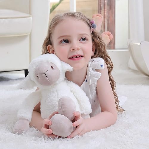 Miniatura 2 de Apricot Lamb Toys - Ovejas rellenas de cordero afelpado, perfecto para niñas y niños, bebés recién nacidos (cordero blanco, 10 pulgadas)