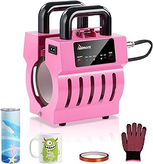 Aiment Mug Press Sublimation Machine: Mini Cup Heat Press Tumbler Heat Press Sublimation for 10oz-15oz Coffee Ceramic Mugs, DIY Skinny Straight Cup Press, DIY Heat Transfer Print As Gift