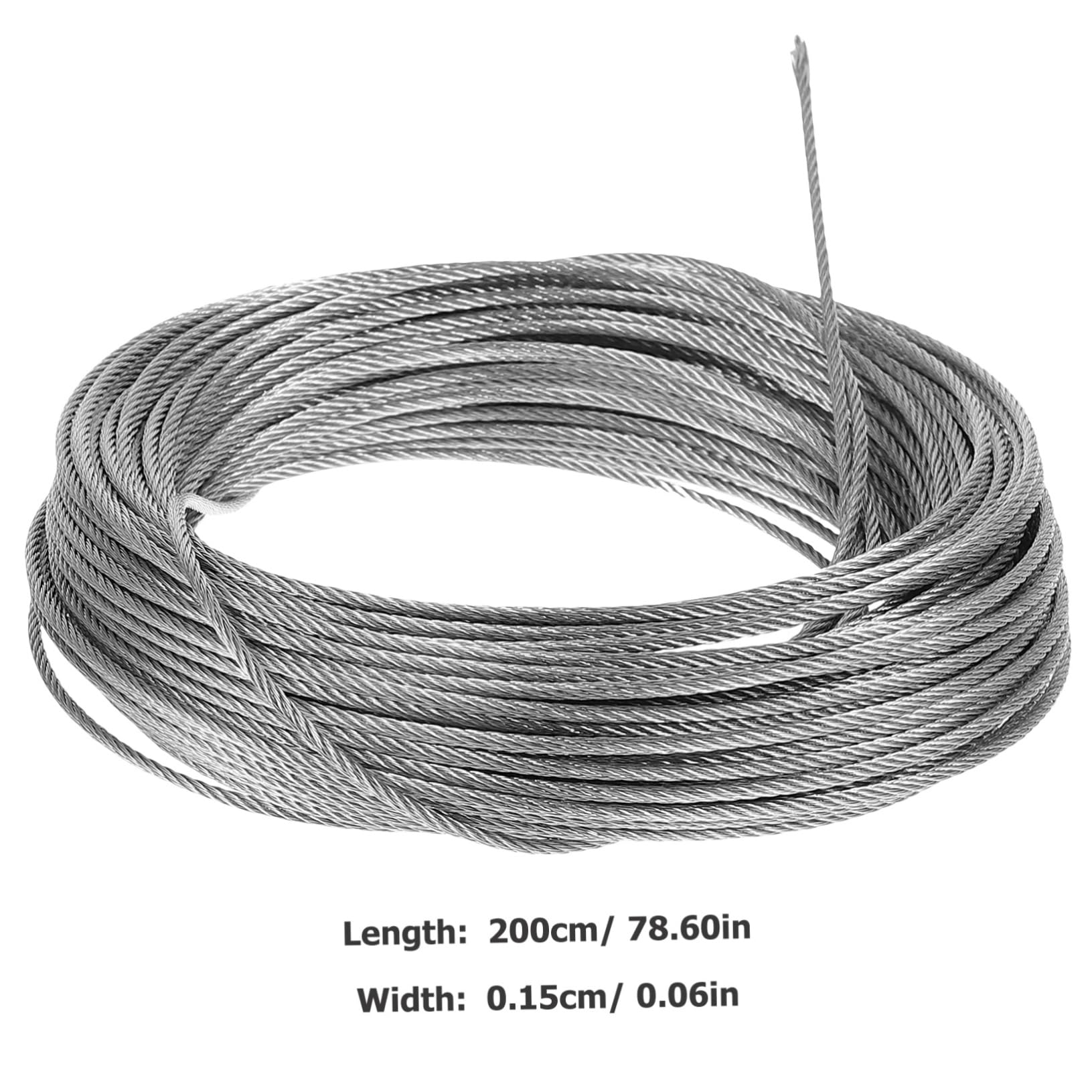 WOONEKY Stainless Steel Wire Rope Kit Thimbles Easy Install for Outdoor Garden Fences Curtains Lamps 20m