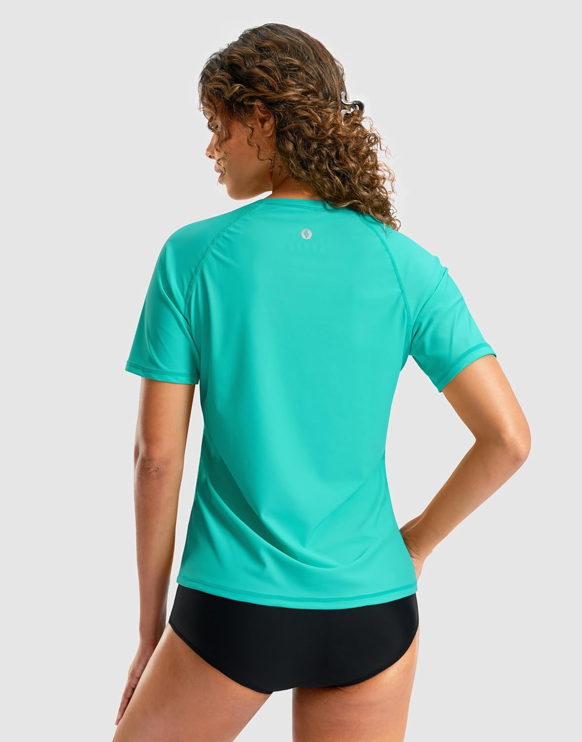 SANTINY Rash Guard for Women UPF 50+ Bathing Suit Sun Protection Short Sleeve Swimsuit Top Quick Dry Swim Shirts for Women - Image 2