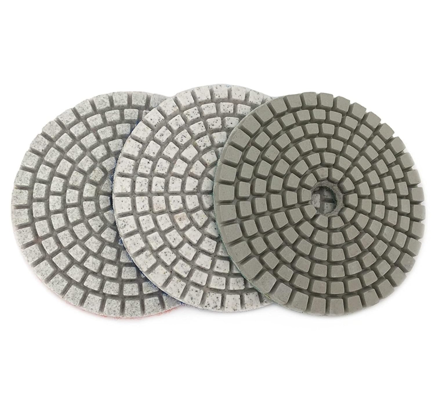 研削ディスク、研削砥石、アングルグラインダー、7個/セット 3インチ ホワイトダイヤモンド研磨パッド 80mm ウェットフレキシブル