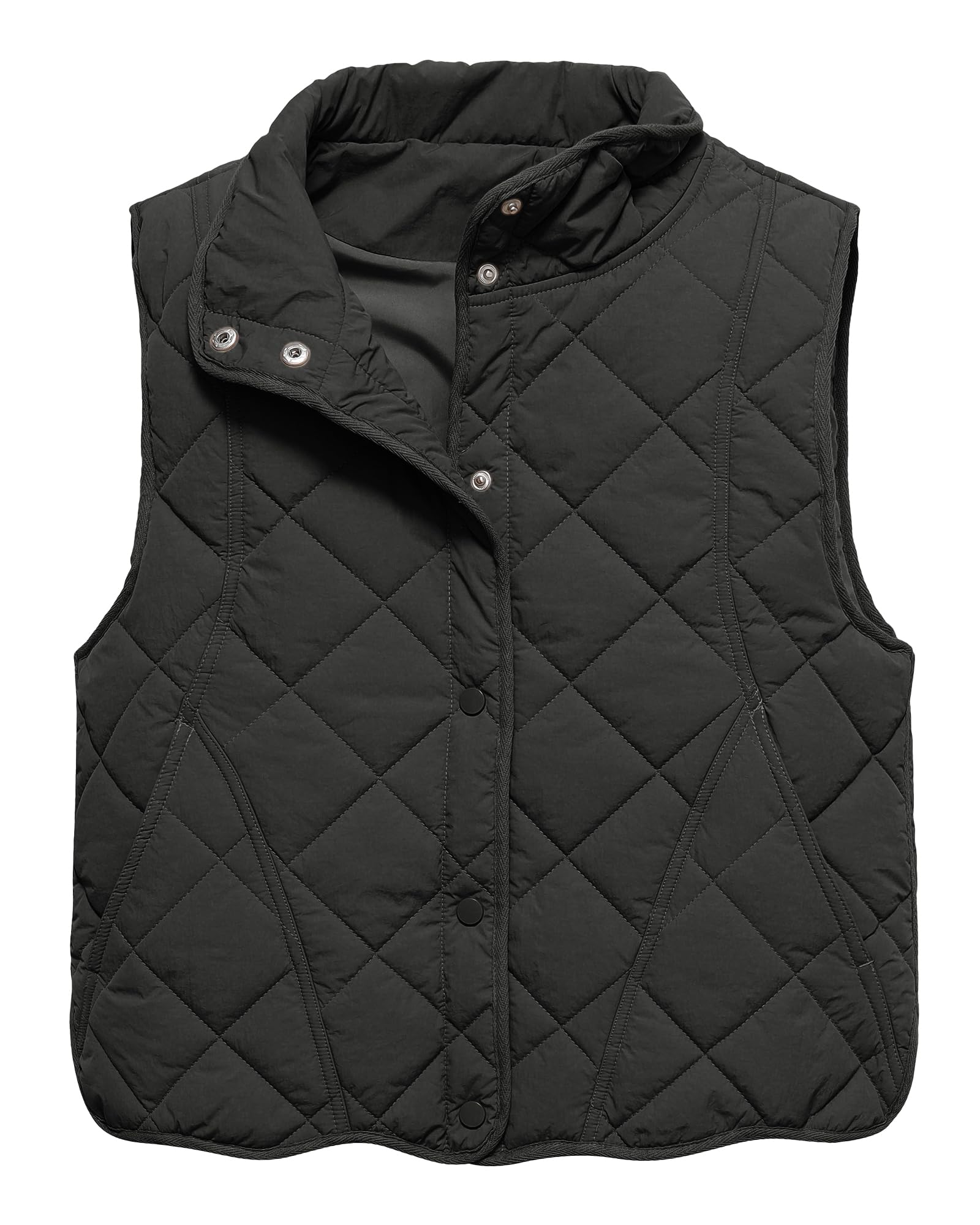 gacaky Women's Lightweight Quilted Vest Stand Collar Down Padded Vest Warm Winter Outwear with Pockets-picture-23