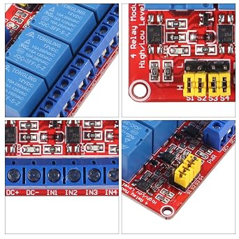 2pcs DC 12V Relay Module 4 Channel Relay Board Shield with Optocoupler Isolation Suport High/Low Level Trigger