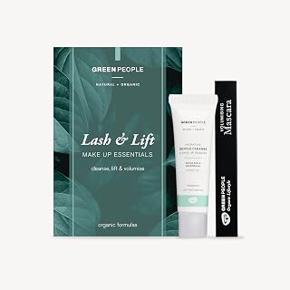 Green People Set de Regalo de Máscara Lash y Lift - Máscara Negra Natural y Removedor - Color de Larga Duración - Ojos Sensibles - Seguro para el Embarazo, Sin Gluten