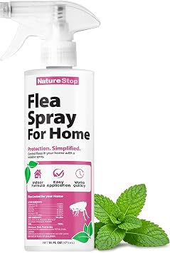 Flea Spray for Home 16oz | Kills on Contact, Pet & Family Friendly, Plant-Based Active Ingredients, For Carpets & Pet Areas, Fast-Acting Formula
