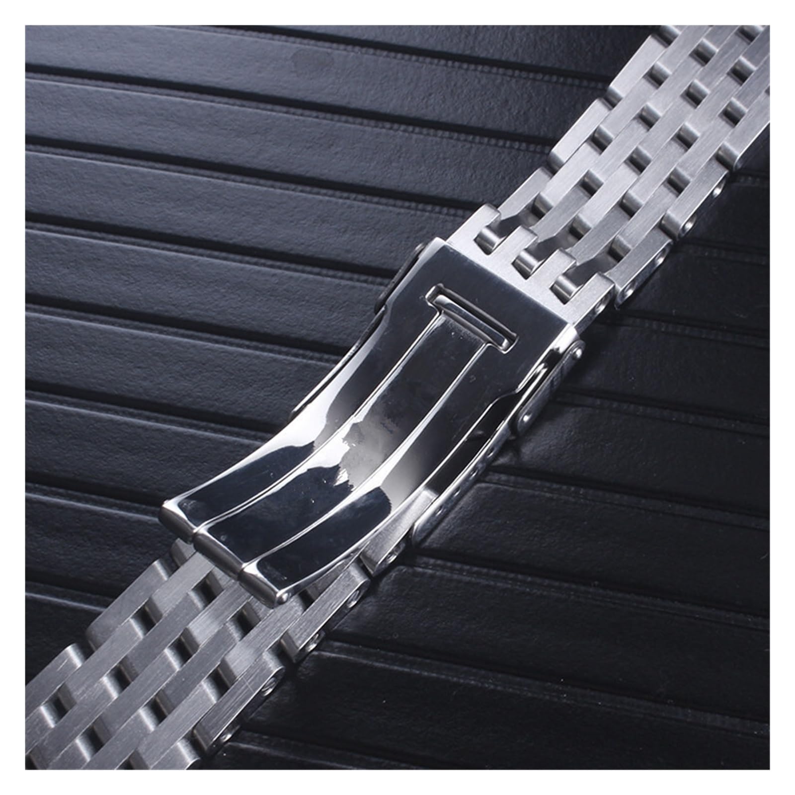 Générique FYXT Bracelets De Montre En Acier Inoxydable 316L Massif Argent 22mm 24mm Bracelet De Montre En Métal Bracelet Montres Bracelet