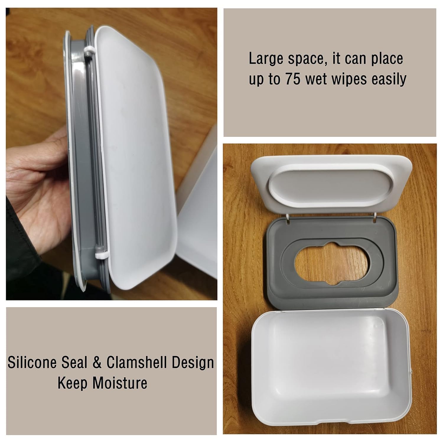 Packcy Airtight Baby Wipe Case Holder – Modern Refillable Tissue Box for Facial Wipes, Cleaning Wipes & Tabletop Storage at Home or Cafe 3
