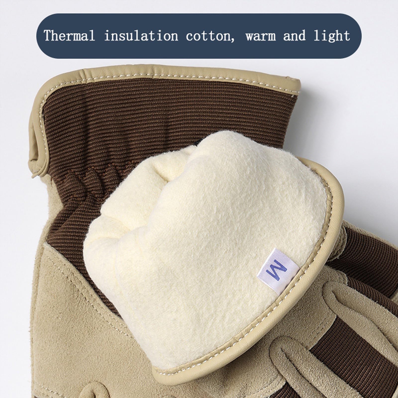 Guantes de algodón cálidos para Invierno, Antideslizantes, Resistentes al Desgaste, Resistentes al frío, para Esquiar, Senderismo, Conducir, Correr al Aire Libre, Gruesos y cálidos