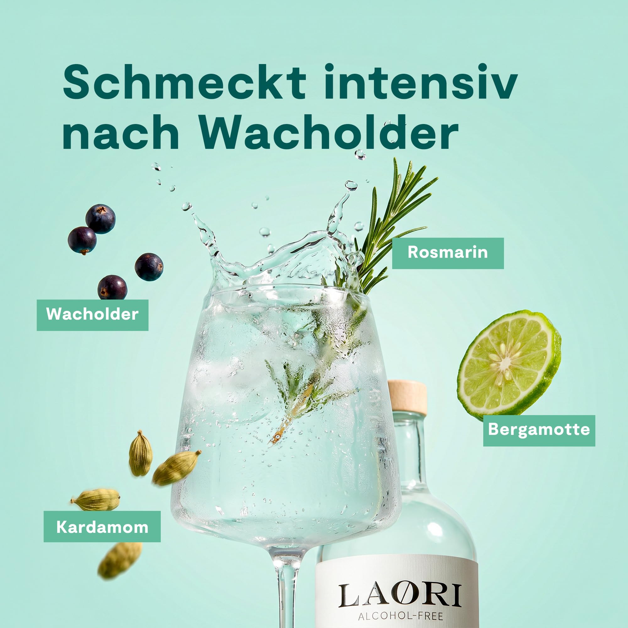 Laori Juniper No 1 | Alkoholfreie Alternative zu Gin | Natürliche Botanicals | Frei von künstlichen Aromen | Vegan & Zuckerfrei | Mild-würzige Frische | 500 ml