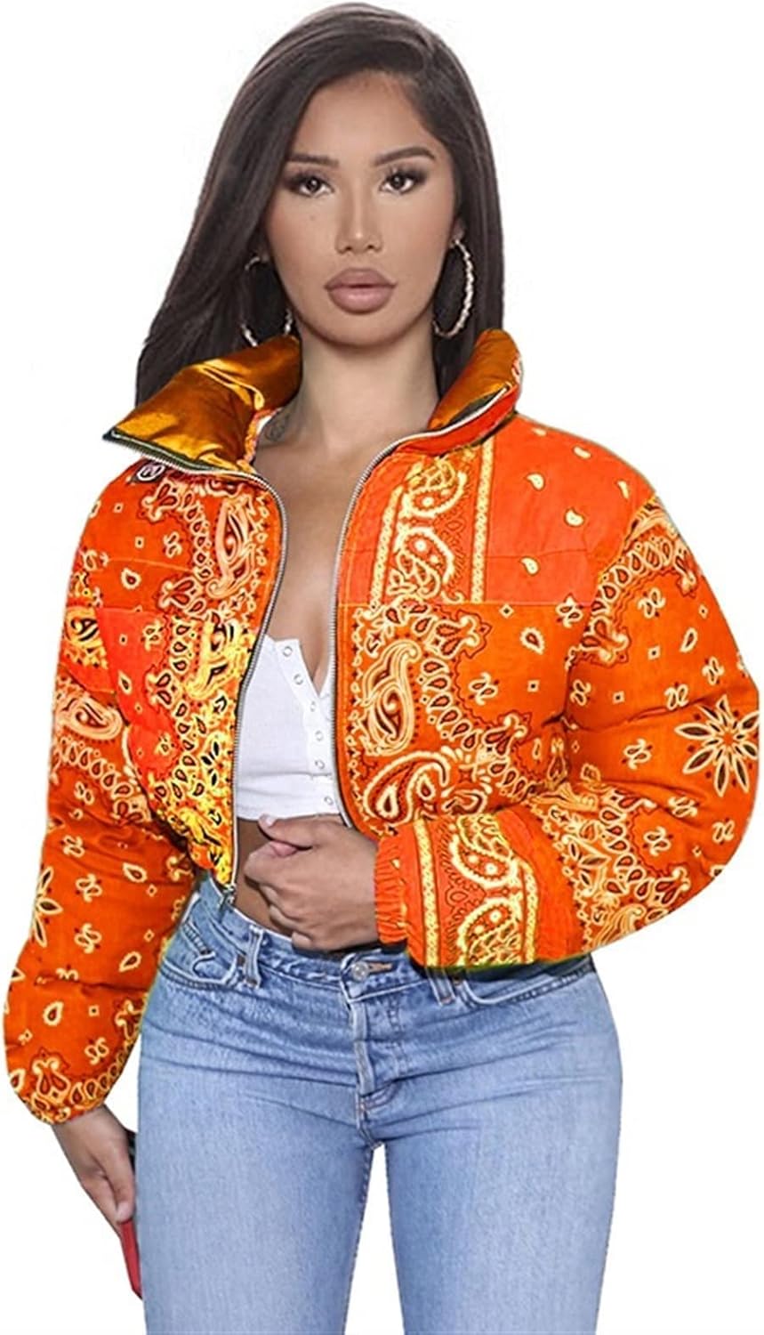 ショートジャケットスタンディングカラープリントダウンコートレディースウィンターシックファッションウォームカジュアルレディースコート 当店は最高な サービスを提供します オレンジスモール ショートジャケットスタンディングカラープリントダウンコートレディースウィンターシックファッションウォームカジュアルレディースコート 当店は最高な サービスを提供します オレンジスモール