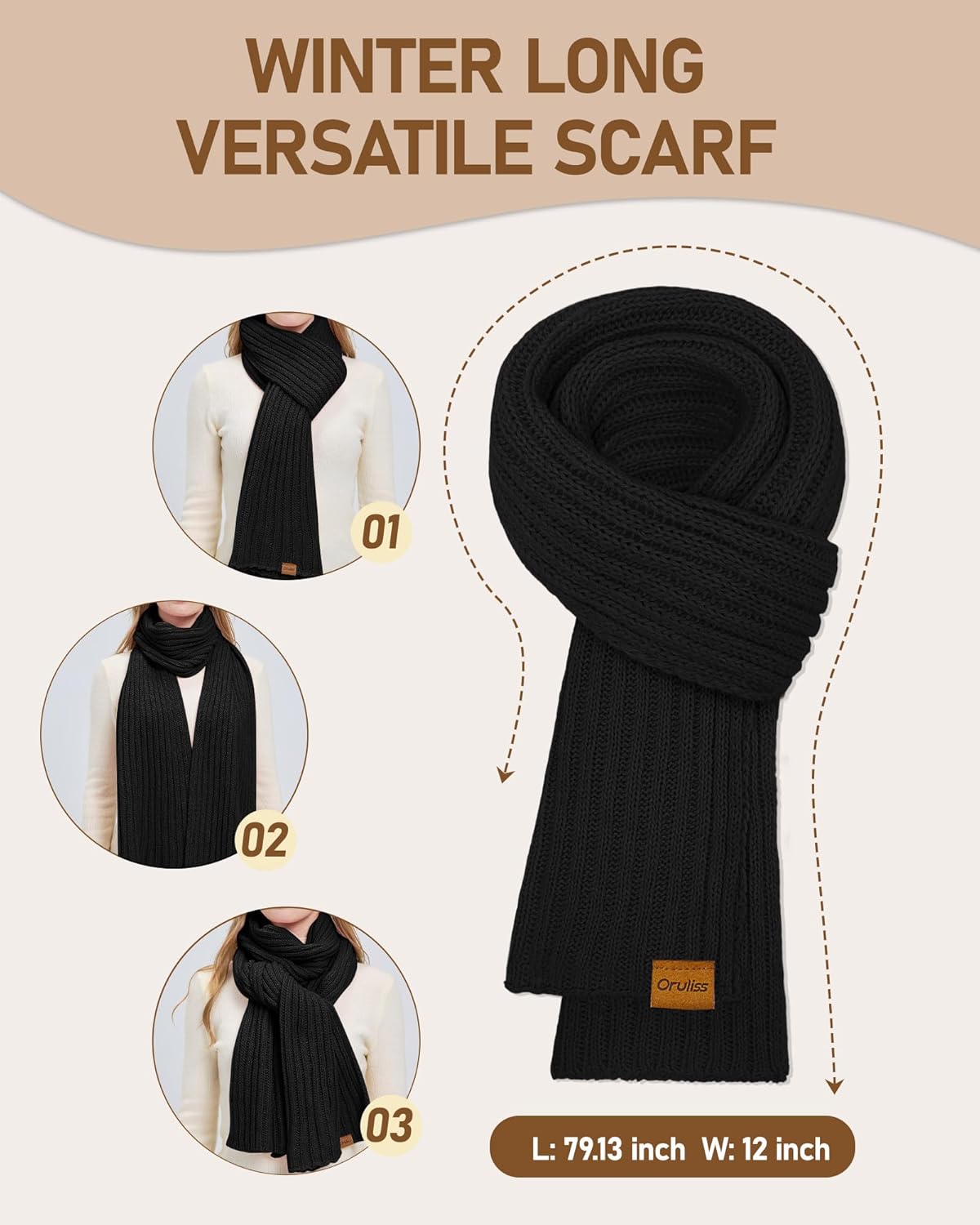 Women Winter Beanie Hat Scarf Gloves Headband Set, Fleece Lined Hat Ear Warmer Knit Long Scarf Touchscreen Gloves 4 Gift Set - Image 4