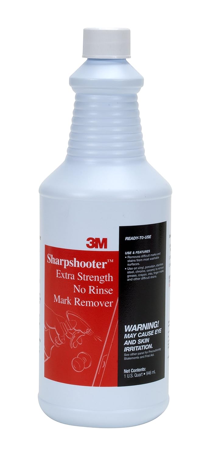 3M Sharpshooter Extra Strength No-Rinse Mark Remover, with Trigger Sprayers, Quart, 12/case (Pack of 12)