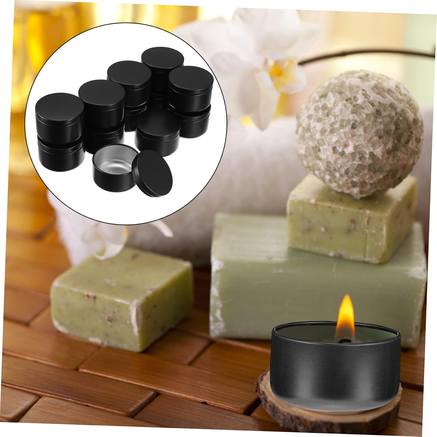 12pcs Round Candle Storage Tins Compact Metal Containers for DIY Candle Making Travel-Friendly Design for Small Objects and Gifts