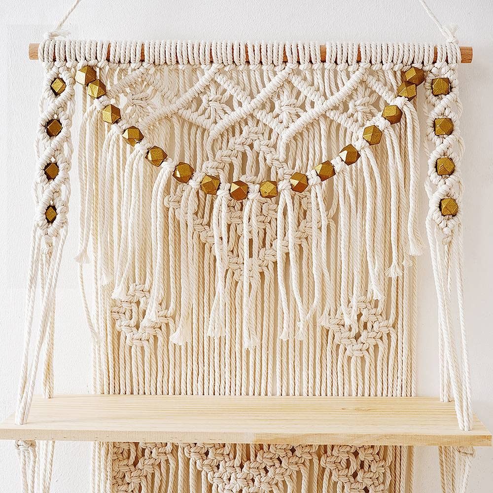 Arazzo da parete in macramè, 3 animali, realizzato a mano, con nappe, organizer da parete, galleggiante, per decorazione della casa (40 x 120 cm)
