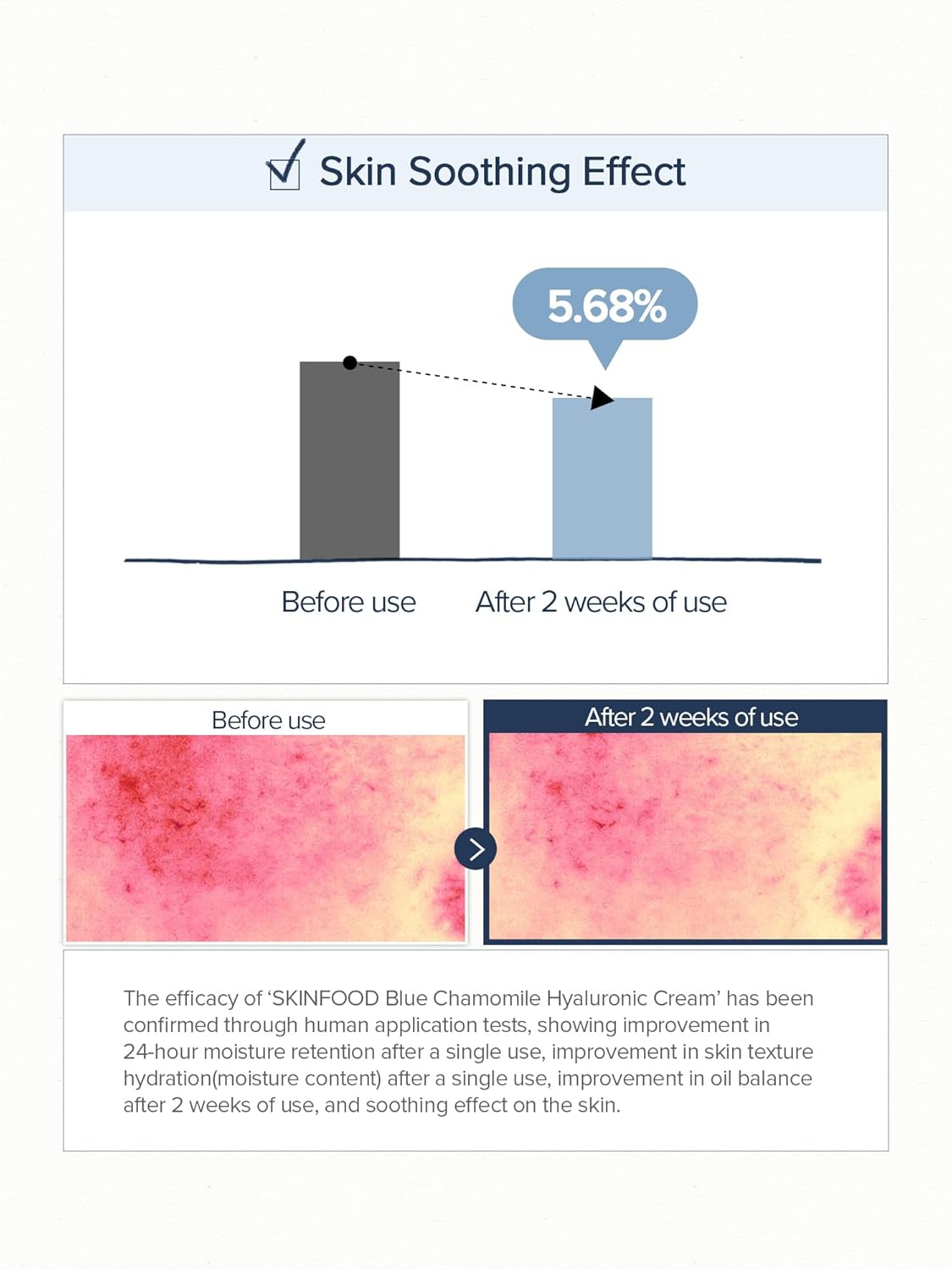 SKINFOOD Blue Chamomile Hyaluronic Cream, Vegan Moisturizer, 7-Layer Hyaluronic Acid Face Cream, Deep Hydrating & Soothing Water Cream, 70ml/2.36 fl.oz - Image 9