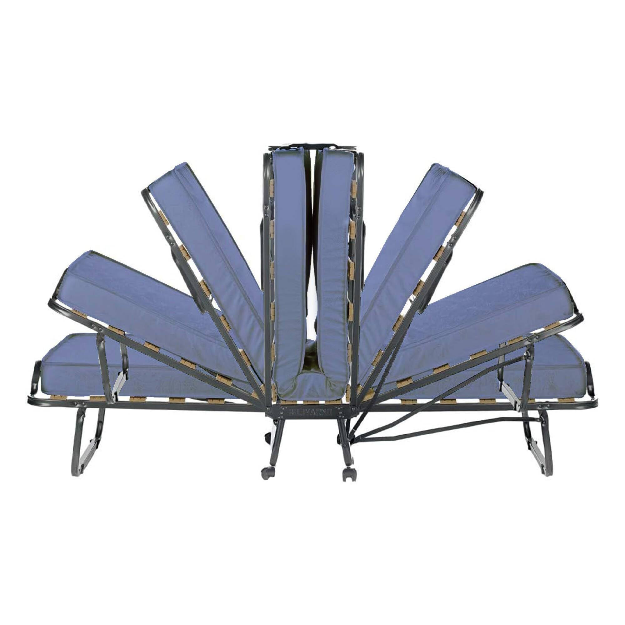 Talamo Italia - Klappbett Venera, Feldbett mit 15 Latten, inklusive Matratze, platzsparendes Kinderbett, 100% Made in Italy, 80 x 190 x 39 cm