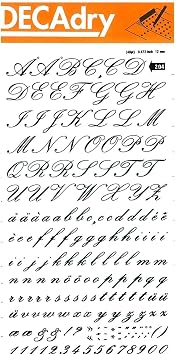 Apli Black Transferable Letters and Numbers, Super 12 mm