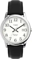 Relógio masculino Easy Reader Date com pulseira de couro