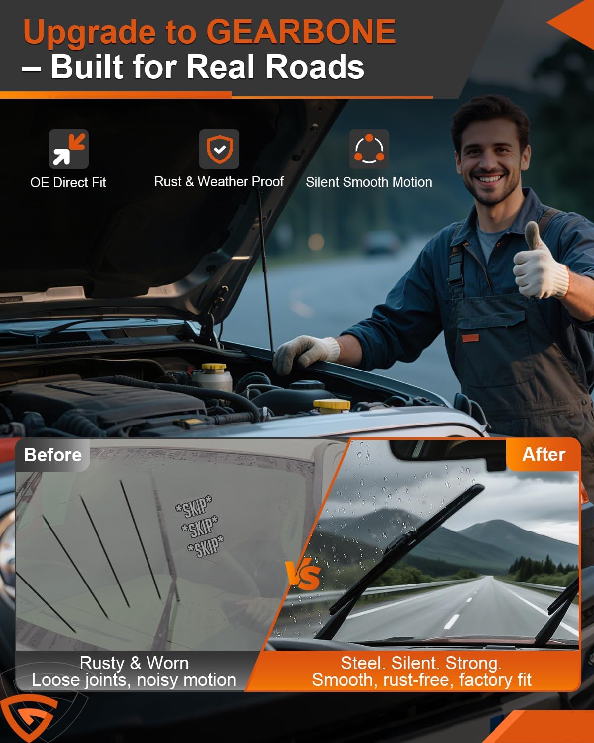 Front Windshield Wiper Motor & Linkage Assembly Compatible with Dodge Ram 1500 2005–2008, Ram 2500 2005–2009, Ram 3500 2005–2010, Ram 4500 & 5500, Direct Replacement Front Wiper Motor # 55077098AL