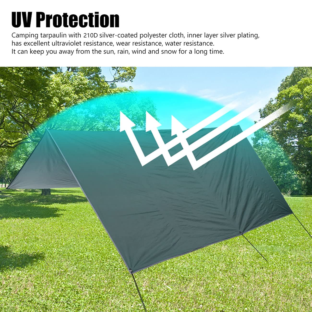 10 X 10 FT Hamac Pluie Mouche Tente Bâche ImperméAble Polyester Camping Bâche Abri Protection UV 10 X 10 FT Hamac Pluie Mouche Tente Bâche ImperméAble Polyester Camping Bâche Abri Protection UV