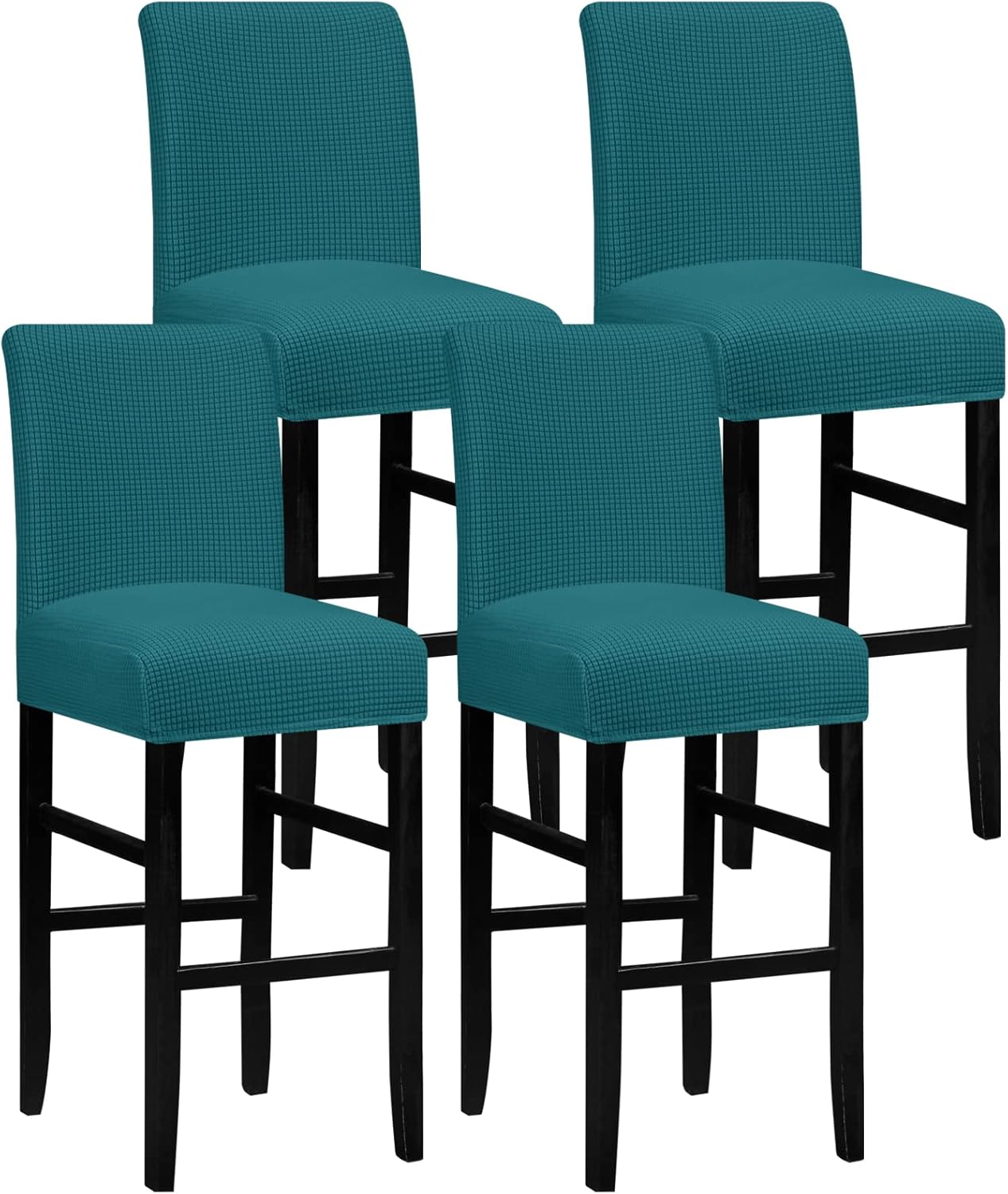 Leorate Dining High Chair Covers Solid Bar Stool Covers