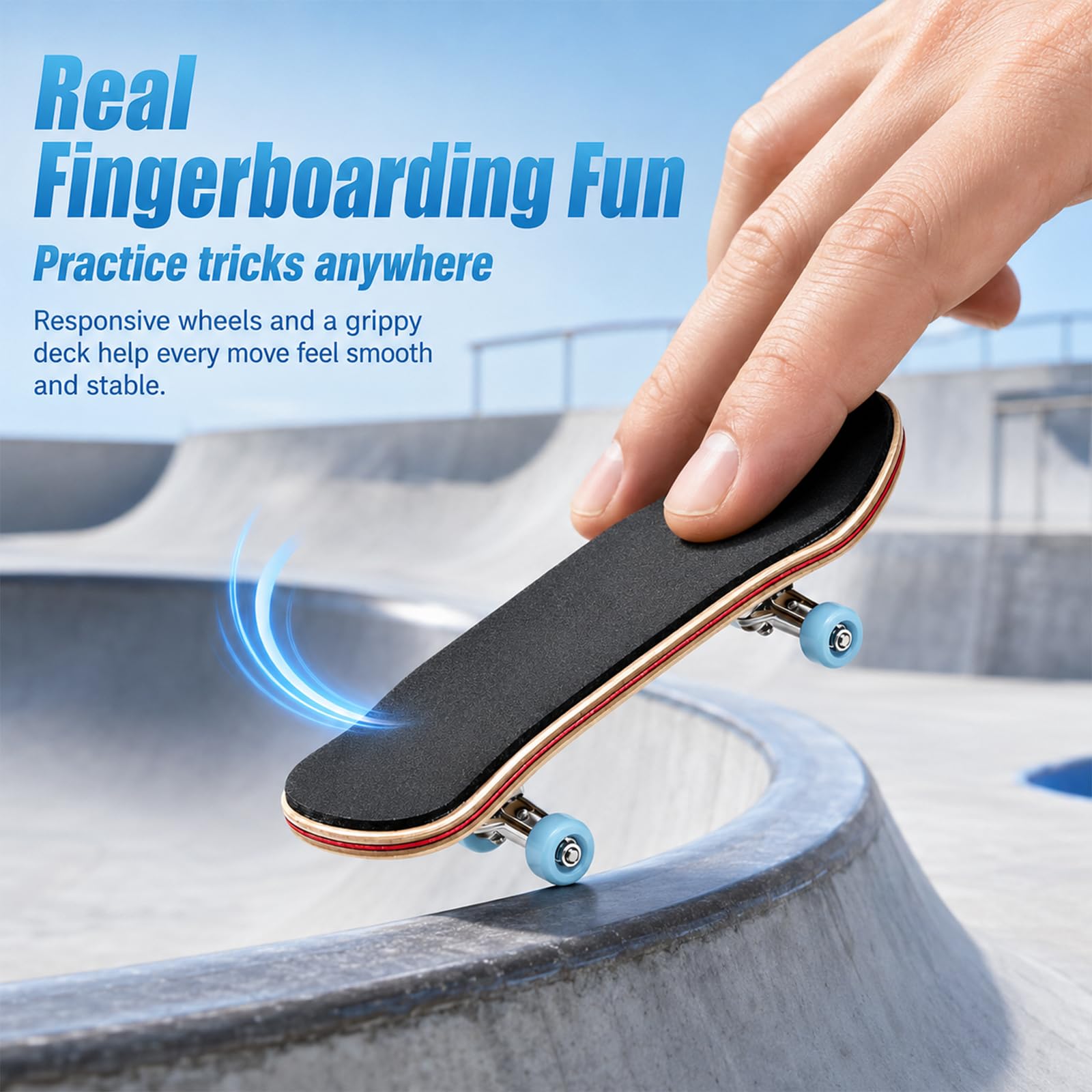 Mini Skateboard Da Dita, Finger Skateboard Giocattolo Legno Di Acero, Compleanno Fingerboard con Accessori per Skateboard Mini per Trucchi e Stunt