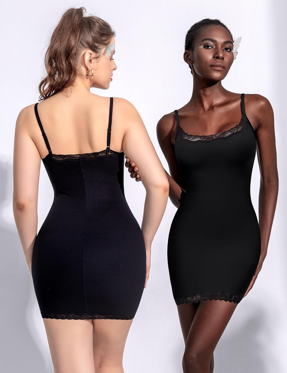 Women Full Slip for Under Dress Adjustable Strap Slip Dress Sexy Lace Soft Slips Nightgown Lingerie Dress - Image 5