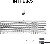 Vista 11 de Logitech MX Keys S - Teclado inalámbrico, perfil bajo, escritura silenciosa y precisa fluida, teclas programables, retroiluminación, Bluetooth, USB