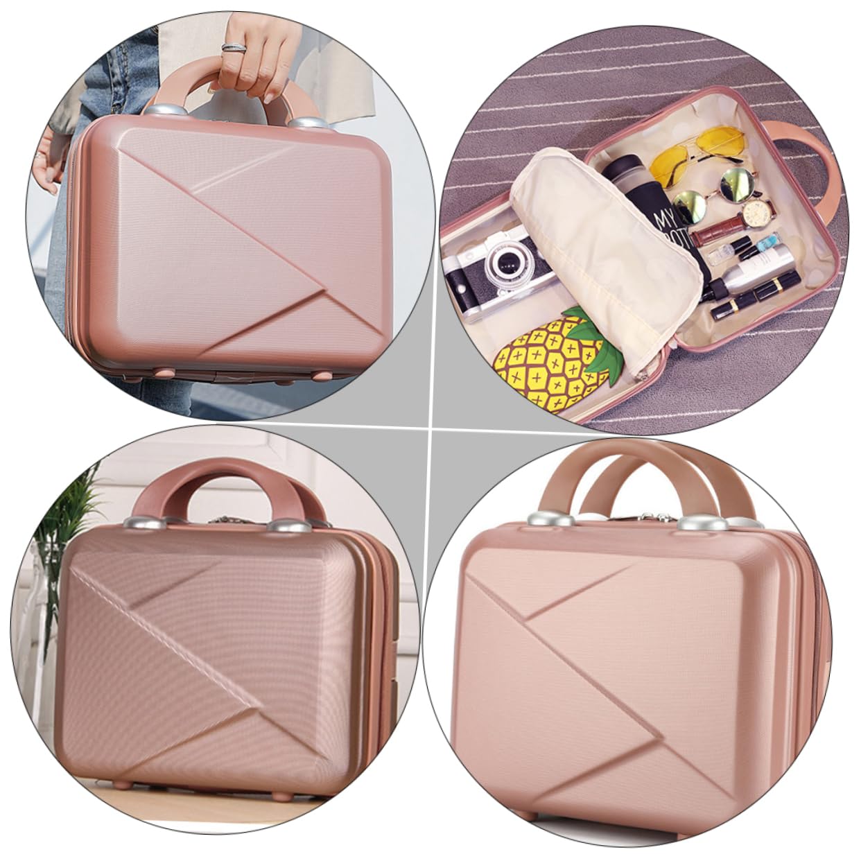 WOFASHPURET Portable Makeup Travel Case Cosmetic Holder Stylish Suitcase for Women Durable Lightweight Design for Toiletries and Makeup Organization