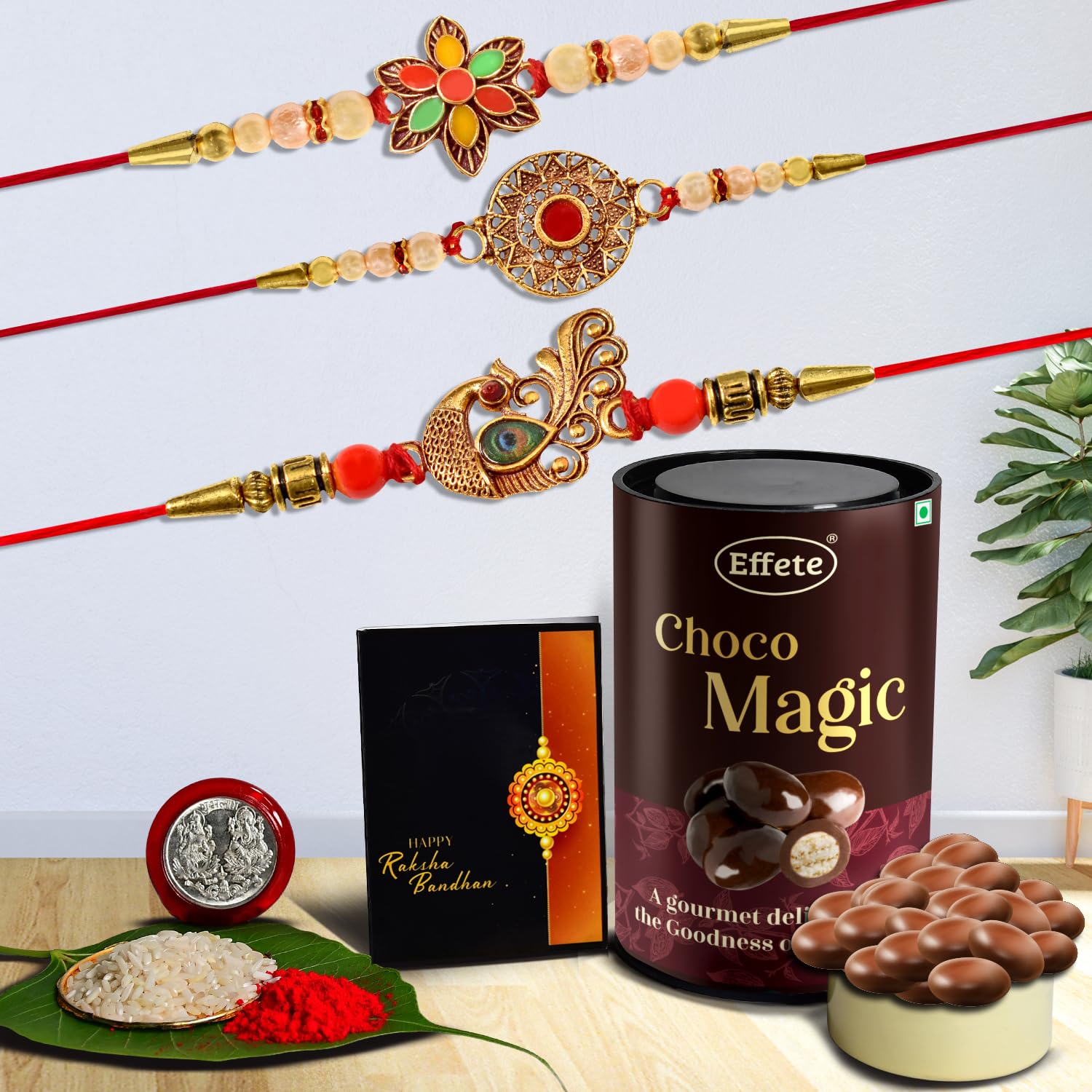 DeoDap Rakhi Rakhi For Brother Set Of 3 with Silver Color Pooja Coin, Rakhi With Greeting Card, Rakhi For Brother And Bhabhi, Rakhi With Chocolate, Rakhi With Gift For Brother, Rakhi For Kids, Rakhi Set, Rakhi Combo, Rakhi With Sweets (K3_320+321+322 (B0CD5L91GR) Amazon Price History, Amazon Price Tracker