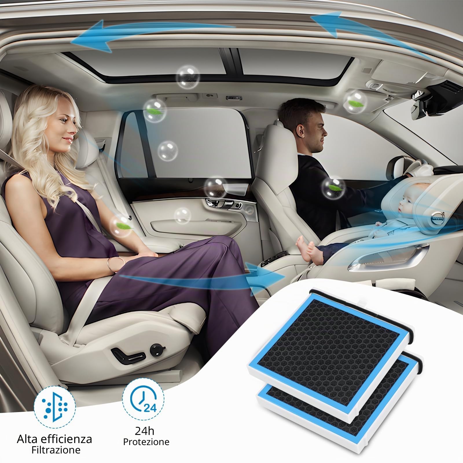 BDTS61J6X Filtro aria abitacolo premium compatibile con Mazda 3/CX-30/CX-50 (2019-2024) BDGF61J6X Filtro AC a carbone attivo per vano passeggeri