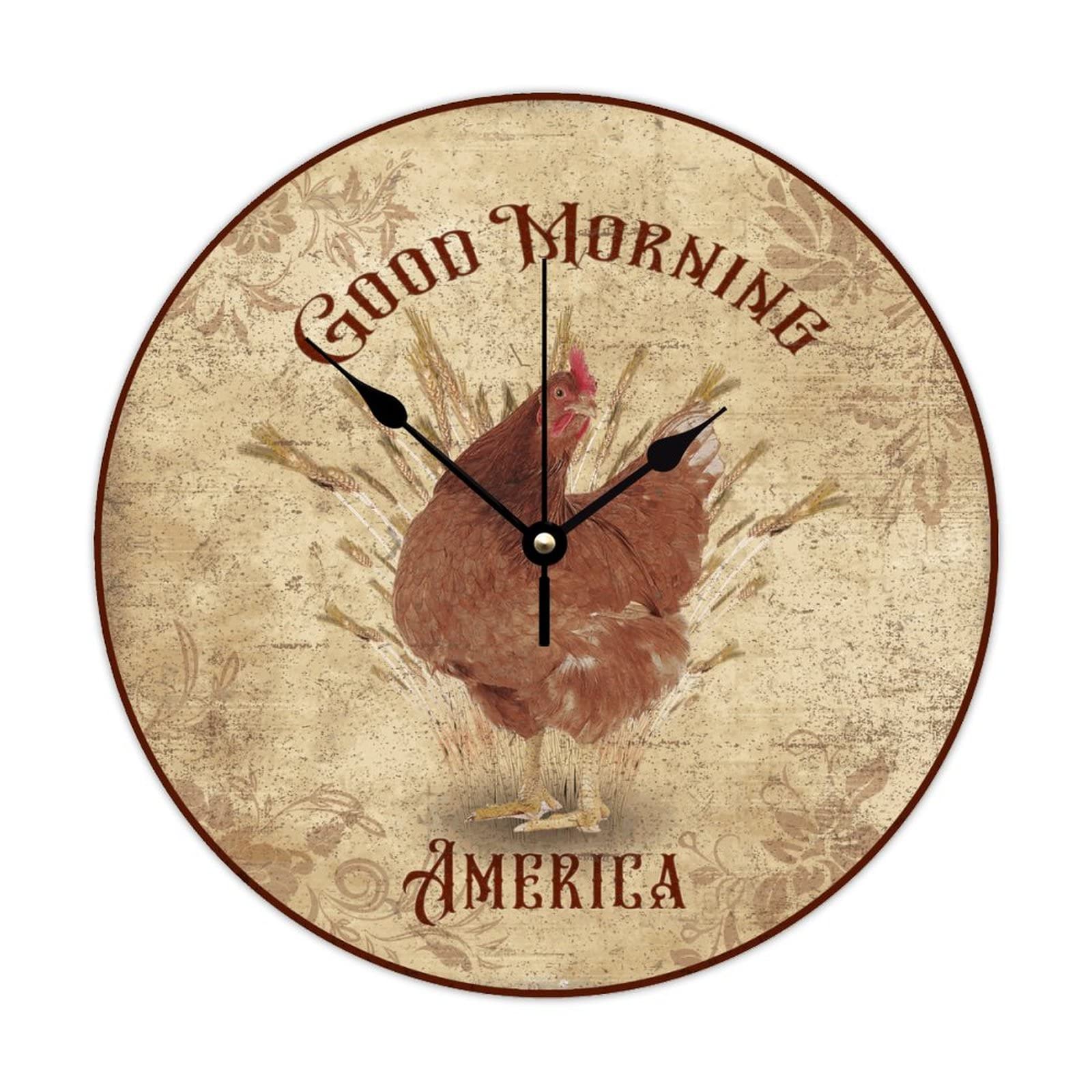 Horloge murale en bois coq grand modèle 38 cm superbe idée de cadeau