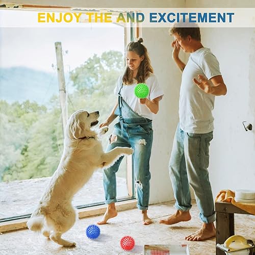 Miniatura 6 de Paquete de 12 bolas chirriantes de juguete para perros de 3.5 pulgadas, bolas de juguete para perros grandes, grandes, medianos y pequeños, para