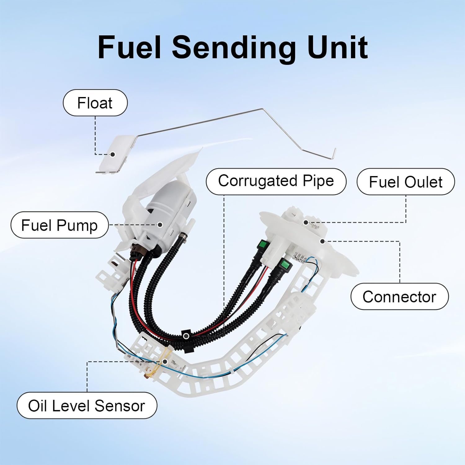 Fuel Level Sending Unit + Fuel Pump Assembly 25060-4S426 replacement for Nissan Frontier 3.3L 1999-2004,Xterra 2.4L/3.3L 2000-2004 In-Tank Electric Fuel Pump Module 25060-17041