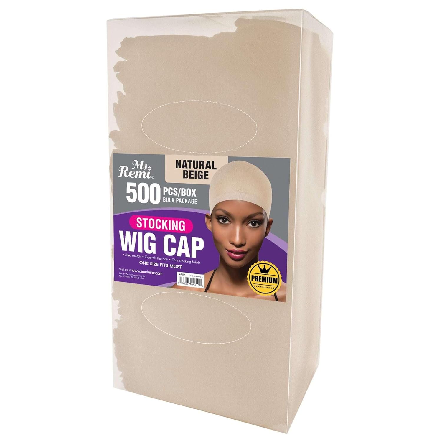 Annie - Ms. Remi Wig Cap Display 500pc - Natural Beige