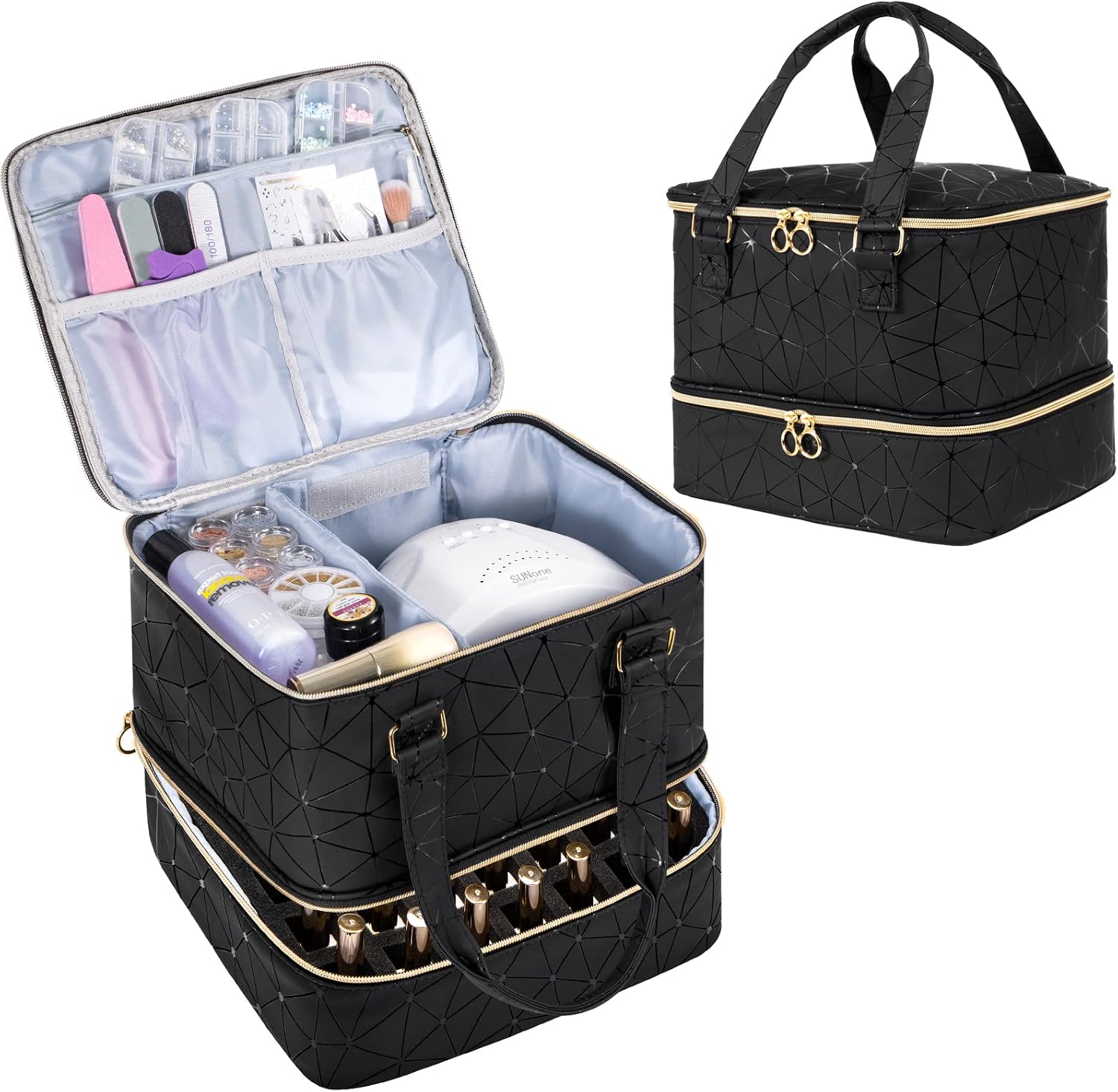 Uross Large Capacity Nail Polish Organizer Bag for Nail Technicians