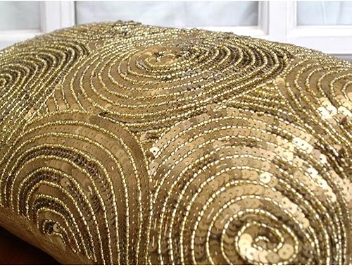 Miniatura 7 de The HomeCentric Funda de almohada dorada para sofá, funda de almohada geométrica moderna, 12 x 12 pulgadas (11.8 x 11.8 in), funda de almohada