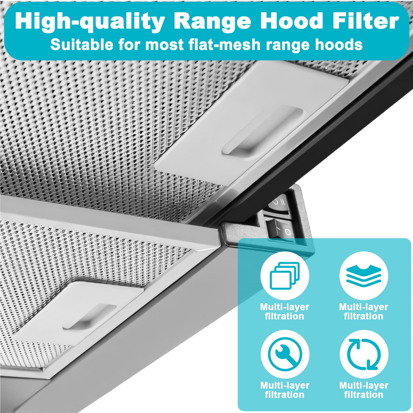 Lot De 2 Filtre Hotte Aspirante Cuisine, Filtre Graisse