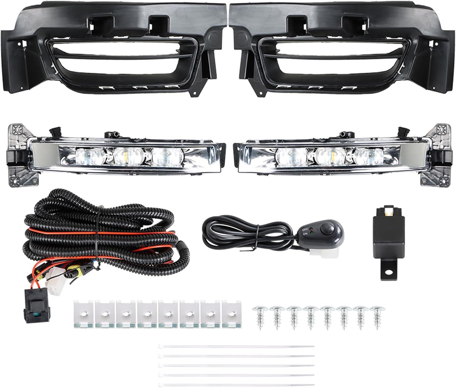 Left and Right Fog Lights Assembly Replacement for 2015-2017 Driver Passenger Side Clear Lens CH2592151 CH2593151